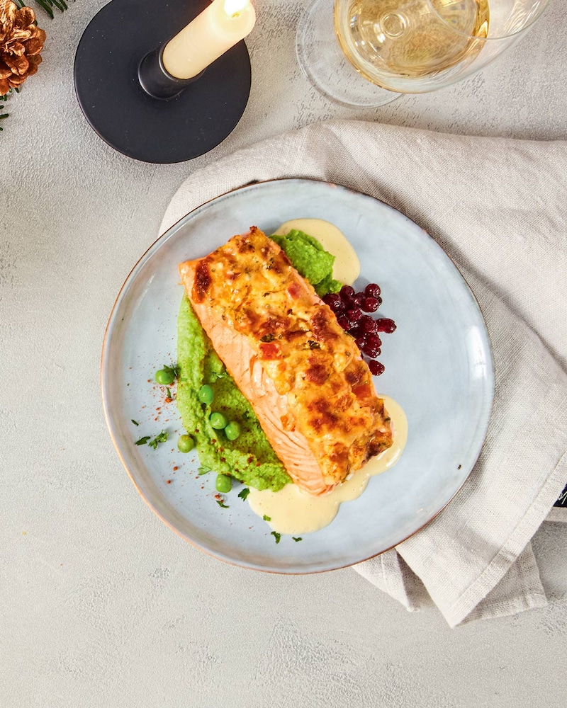 Dieses Bild zeigt den fertigen Ofenlachs.