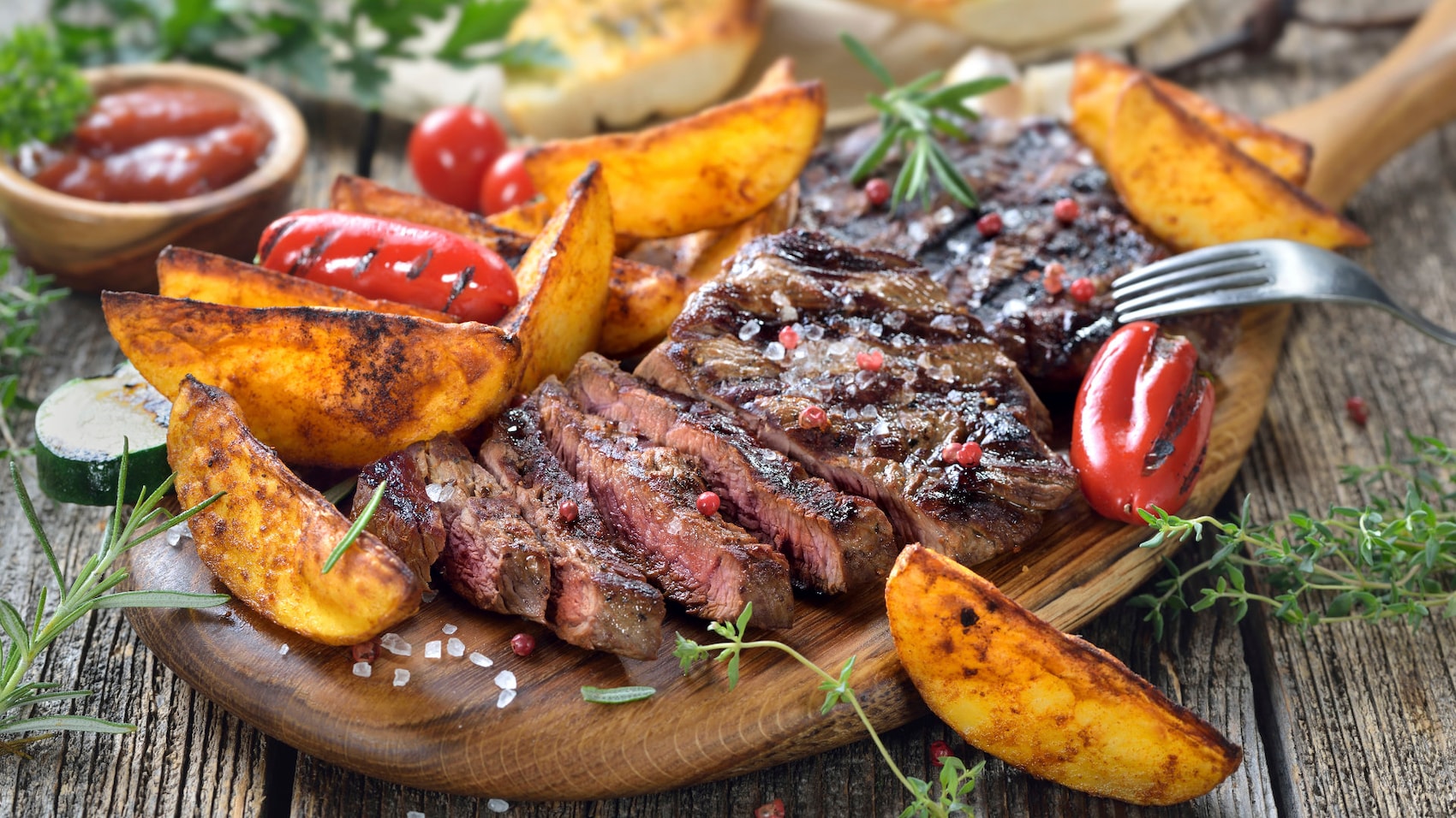 Steak mit Beilagen