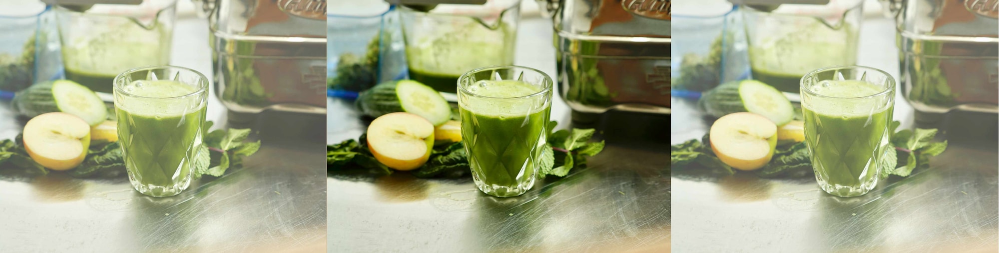 Dieses Bild zeigt den fertigen grünen Detox-Saft.