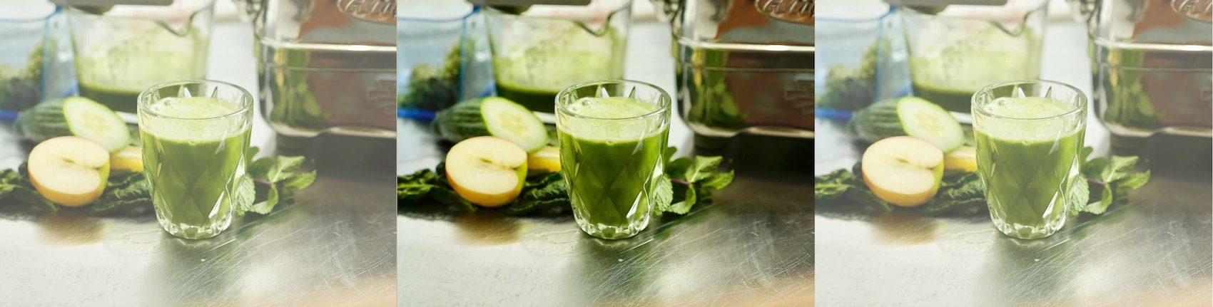Dieses Bild zeigt den fertigen grünen Detox-Saft.