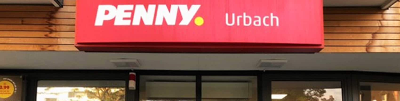 sie sehen den Eingang vom Penny Markt in Köln – Urbach Kaiserstrasse 6-8