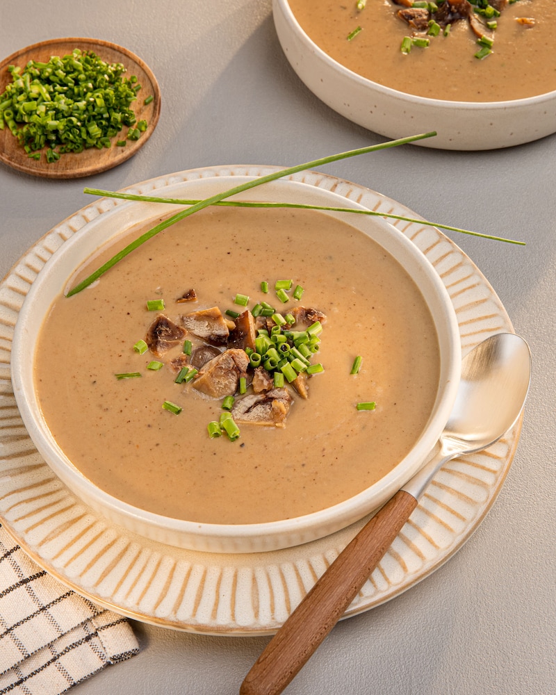 Dieses Bild zeigt die fertige Maronensuppe.