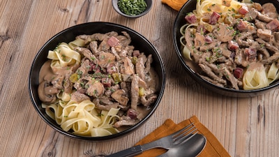Rindergeschnetzeltes Stroganoff