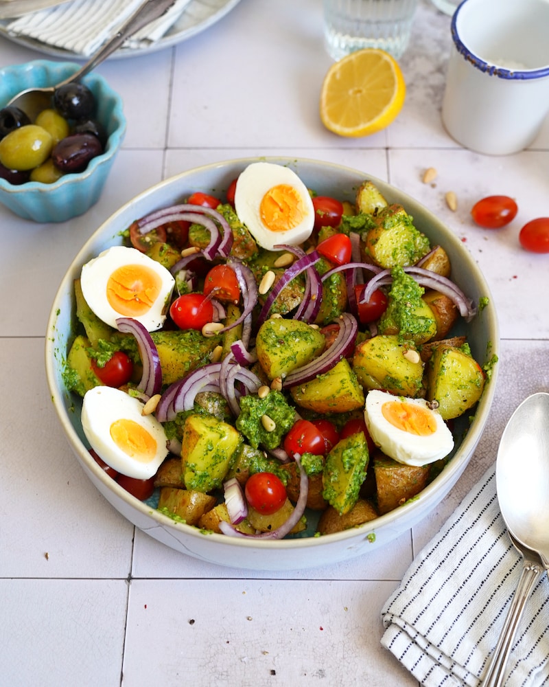 Dieses Bild zeigt unseren mediterranen Kartoffelsalat.