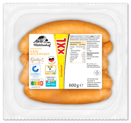 MÜHLENHOFXXL Käse-Bockwurst*