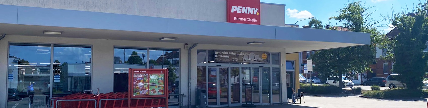 Sie sehen den Eingang vom Penny Markt in Osnabrueck/Schinkel, Bremer Strasse 47 A