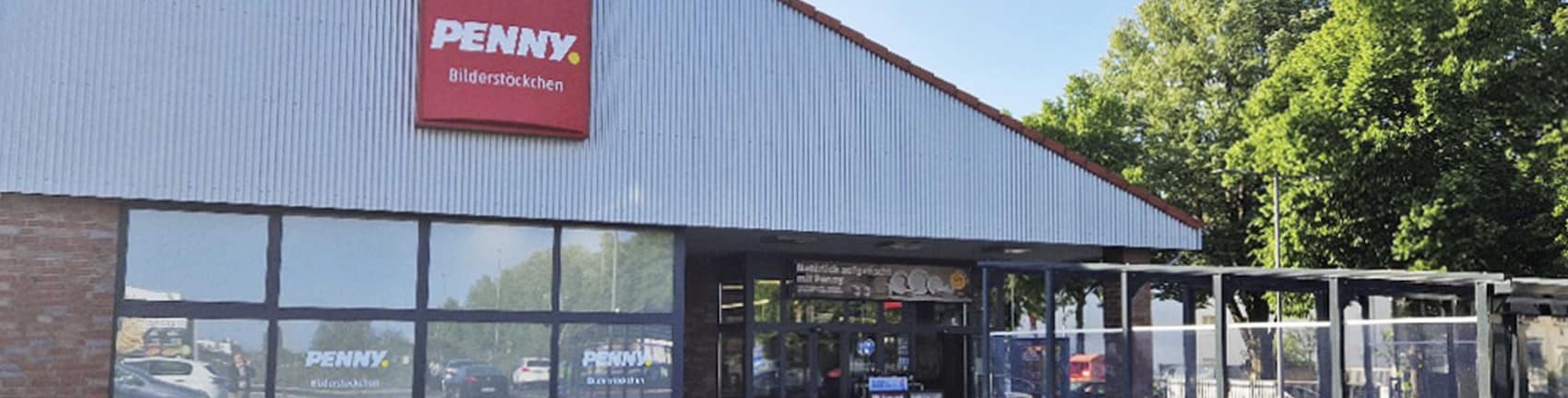 Sie sehen den Eingang vom Penny Markt in Köln – Bilderstöckchen, Longericher Str. 150