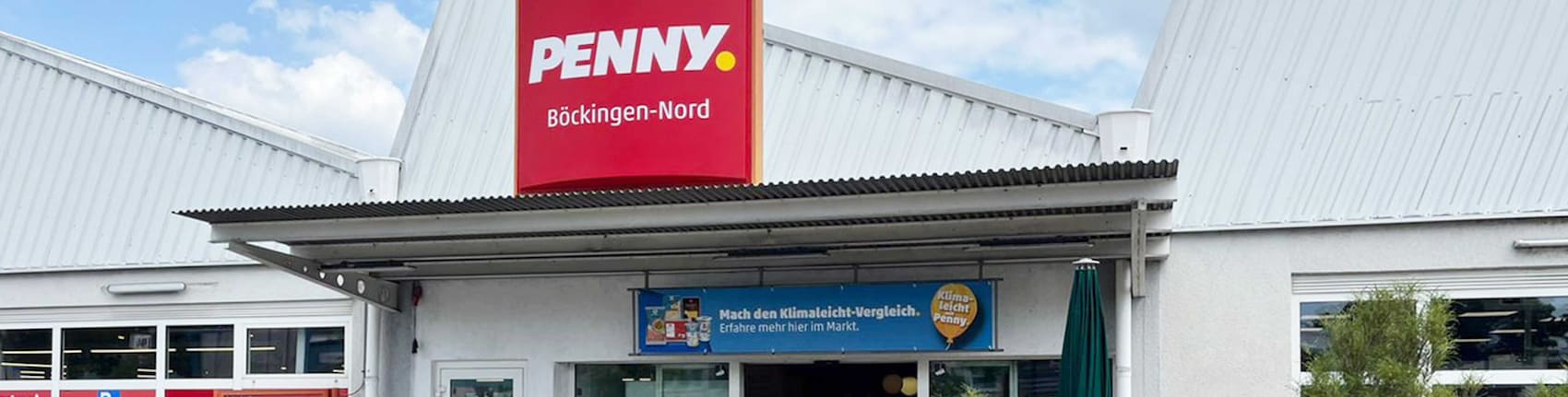 Sie sehen den Eingang vom Penny Markt in Heilbronn/Boeckingen, Neckargartacher Str. 84