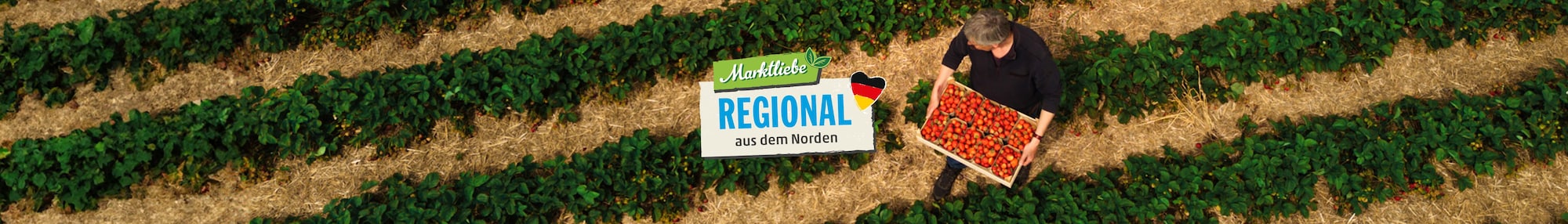 Das Markliebe Regional aus dem Südwesten Logo vor einem Rotkohlfeld
