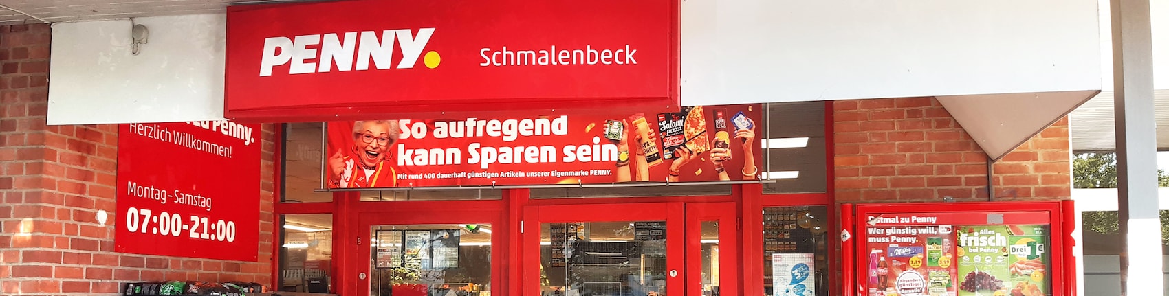 Sie sehen den Eingang vom Penny Markt in Grosshansdorf/Schmalenbeck, Sieker Landstr. 118