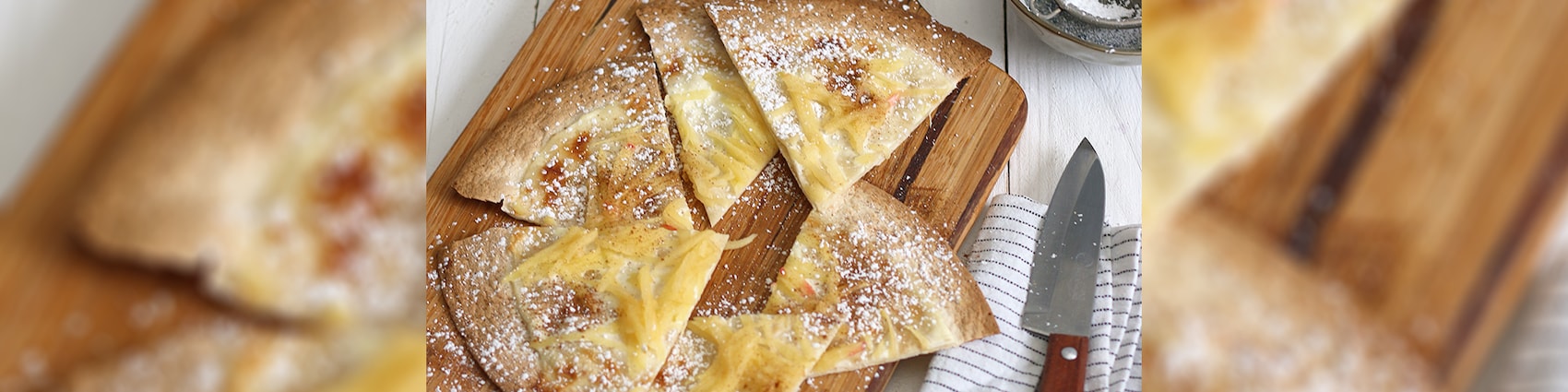 Auf diesem Bild siehst du unseren Flammkuchen mit Tortillas.
