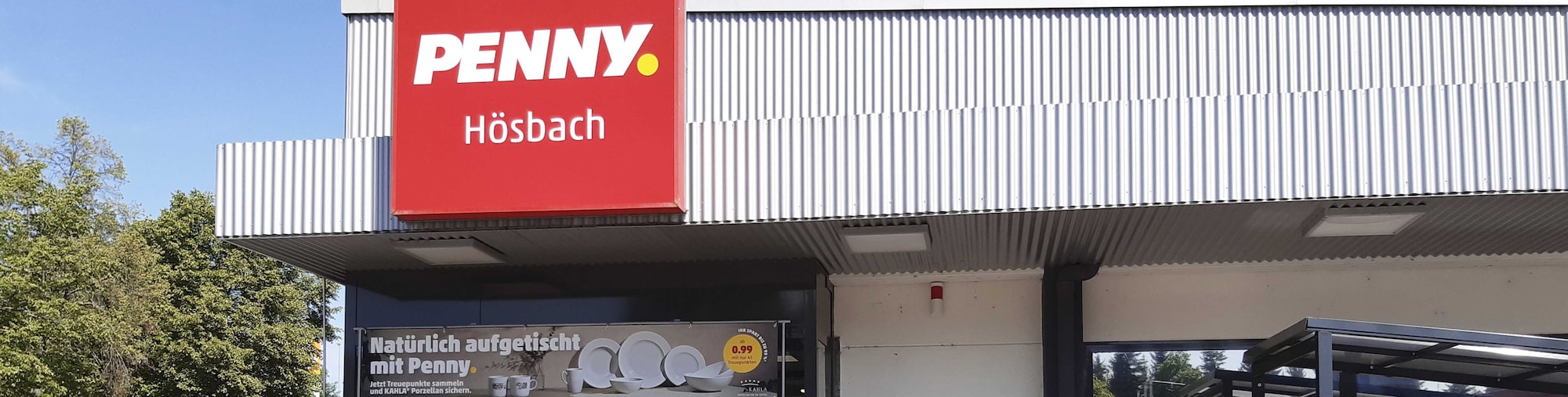 Sie sehen den Eingang vom Penny Markt in Hösbach Daimlerstr. 2