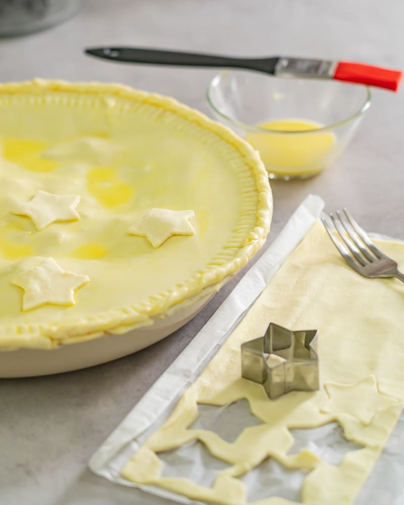 Dieses Bild zeigt den fertig Pot-Pie mit Wildfüllung.