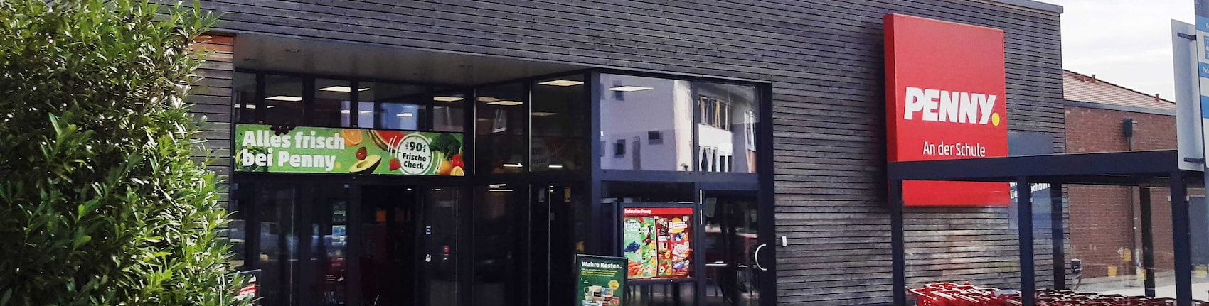 Sie sehen den Eingang vom Penny Markt in Moelln, Wasserkrueger Weg 65/71