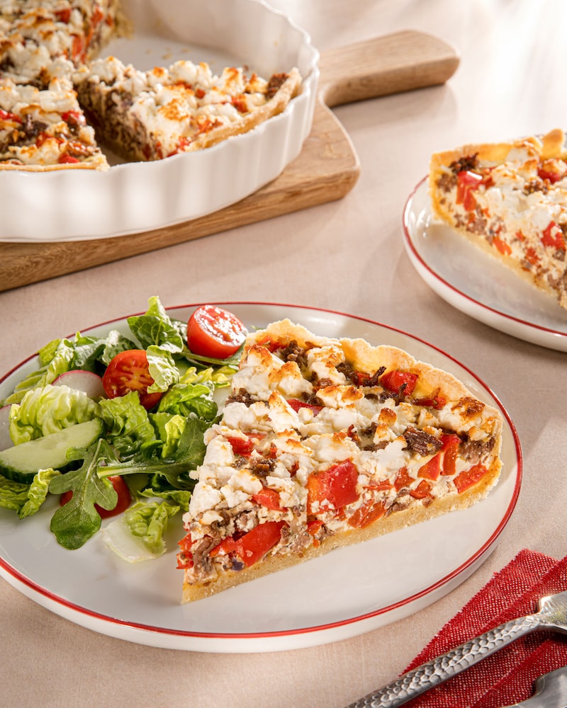 Dieses Bild zeigt die angerichtete Quiche.