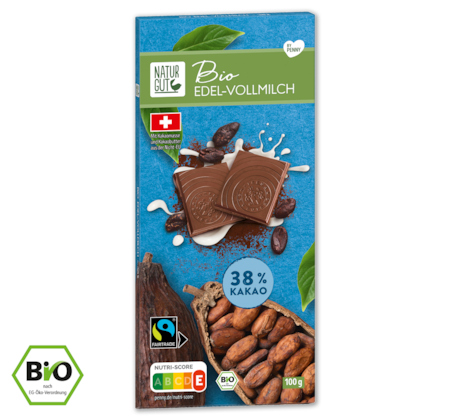 NATURGUT Bio Tafel­schokolade Schweizer Edel-Vollmilch