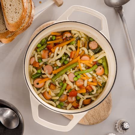 Dieses Bild zeigt unseren Spätzle-Eintopf.