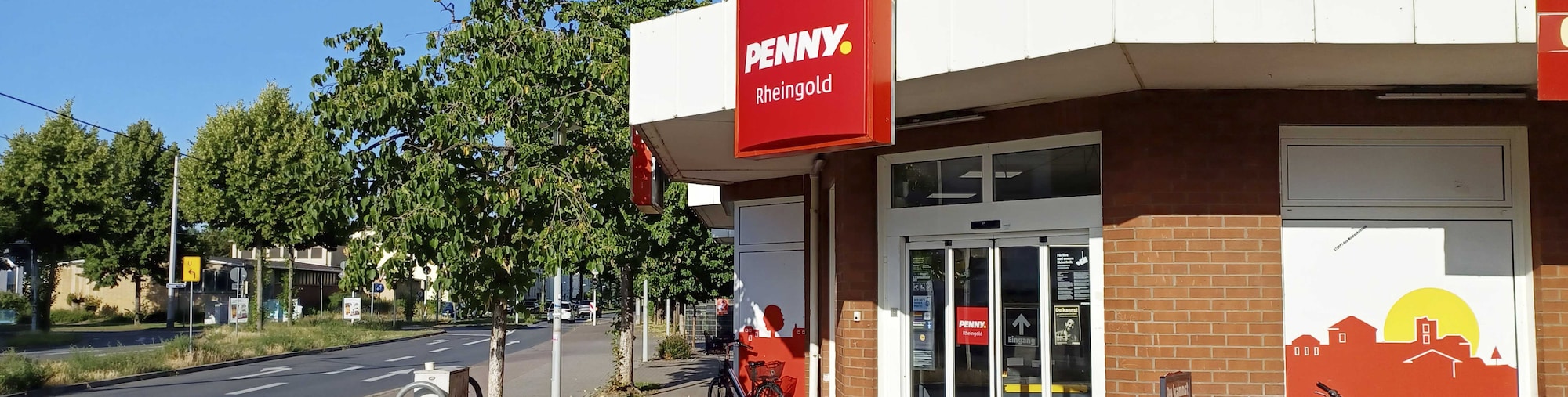 Sie sehen den Eingang vom Penny Markt in Mannheim/Niederfeld Steubenstr. 106-108
