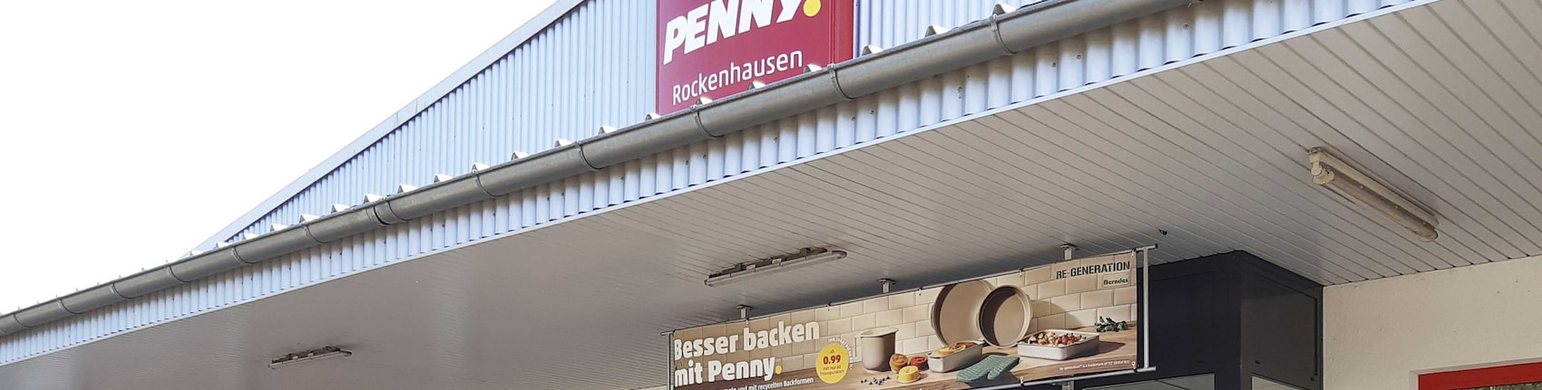 Sie sehen den Eingang vom Penny Markt in Rockenhausen, Kaiserslauterer Str. 11