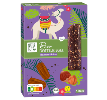 NATURGUT Bio Dattelriegel mit Haselnuss & Kakao