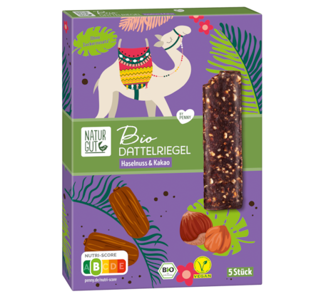 NATURGUT Bio Dattelriegel mit Haselnuss & Kakao