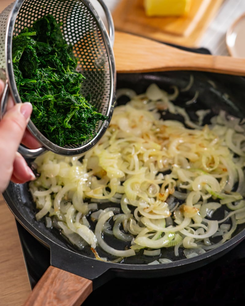 Kartoffelauflauf mit Spinat und Lachsfilet