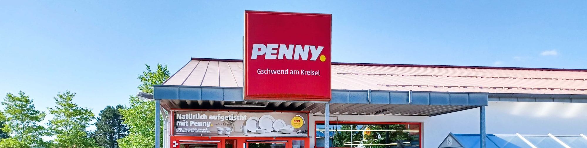 Sie sehen den Eingang vom Penny Markt in Gschwend, Hagstr. 36