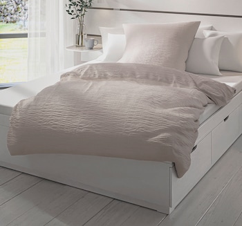 HOME IDEAS Living Seersucker-Bettwäsche-Garnitur einfarbig 12.99