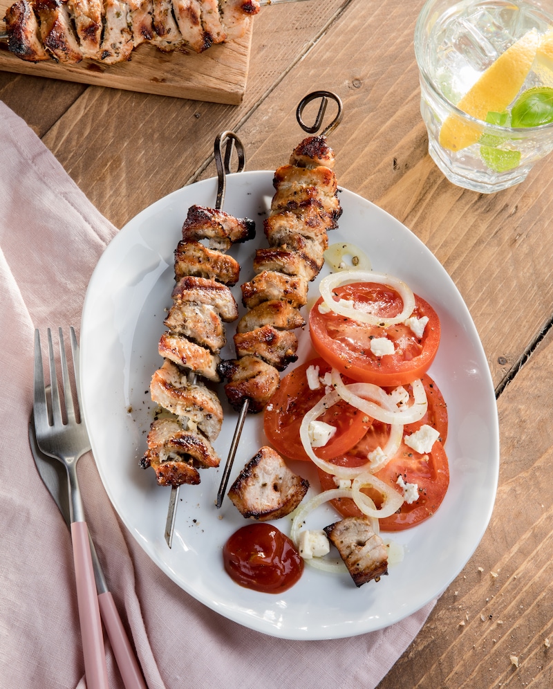 Dieses Bild zeigt unser würziges Souvlaki.