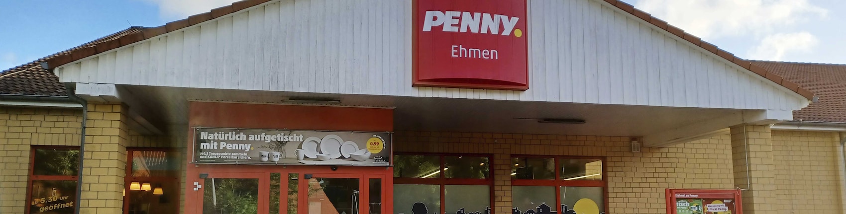 Sie sehen den Eingang vom Penny Markt in Wolfsburg/Ehmen, Mörser Straße 59 B