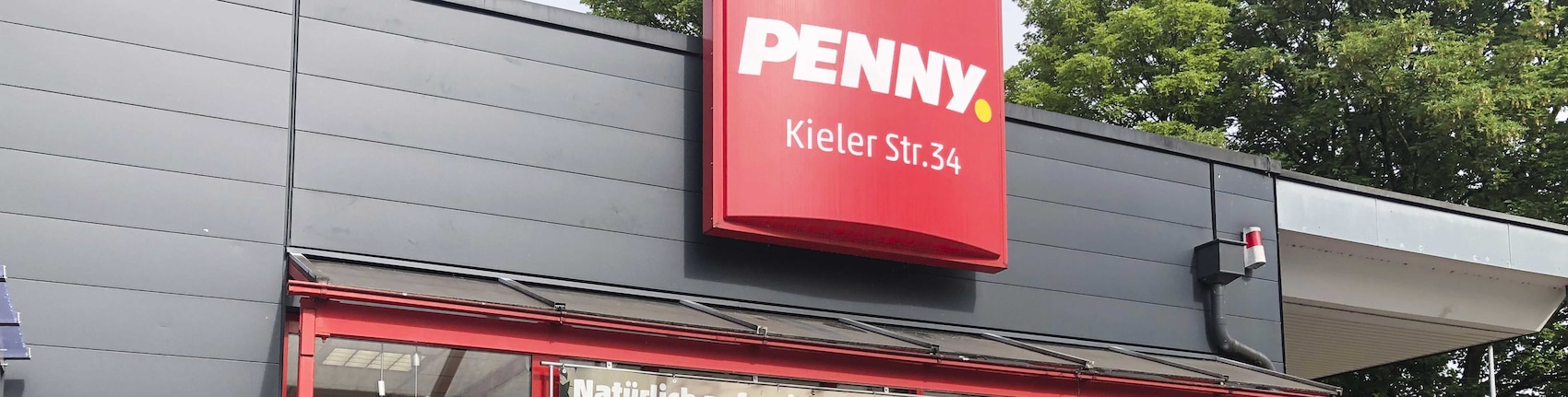 sie sehen den Eingang vom Penny Markt in Wuppertal Kieler Str. 34