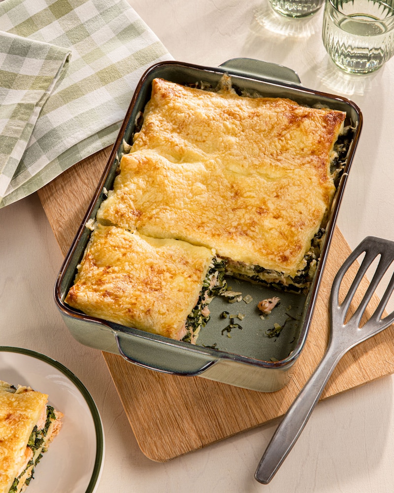 Dieses Bild zeigt die fertige Lasagne.