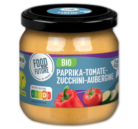 FOOD FOR FUTURE Veganer Aufstrich Paprika-Tomate-Zucchini-Aubergine