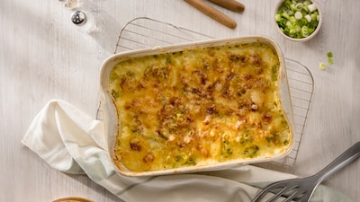 Dieses Bild zeigt unseren Kohlrabi-Kartoffel-Auflauf.