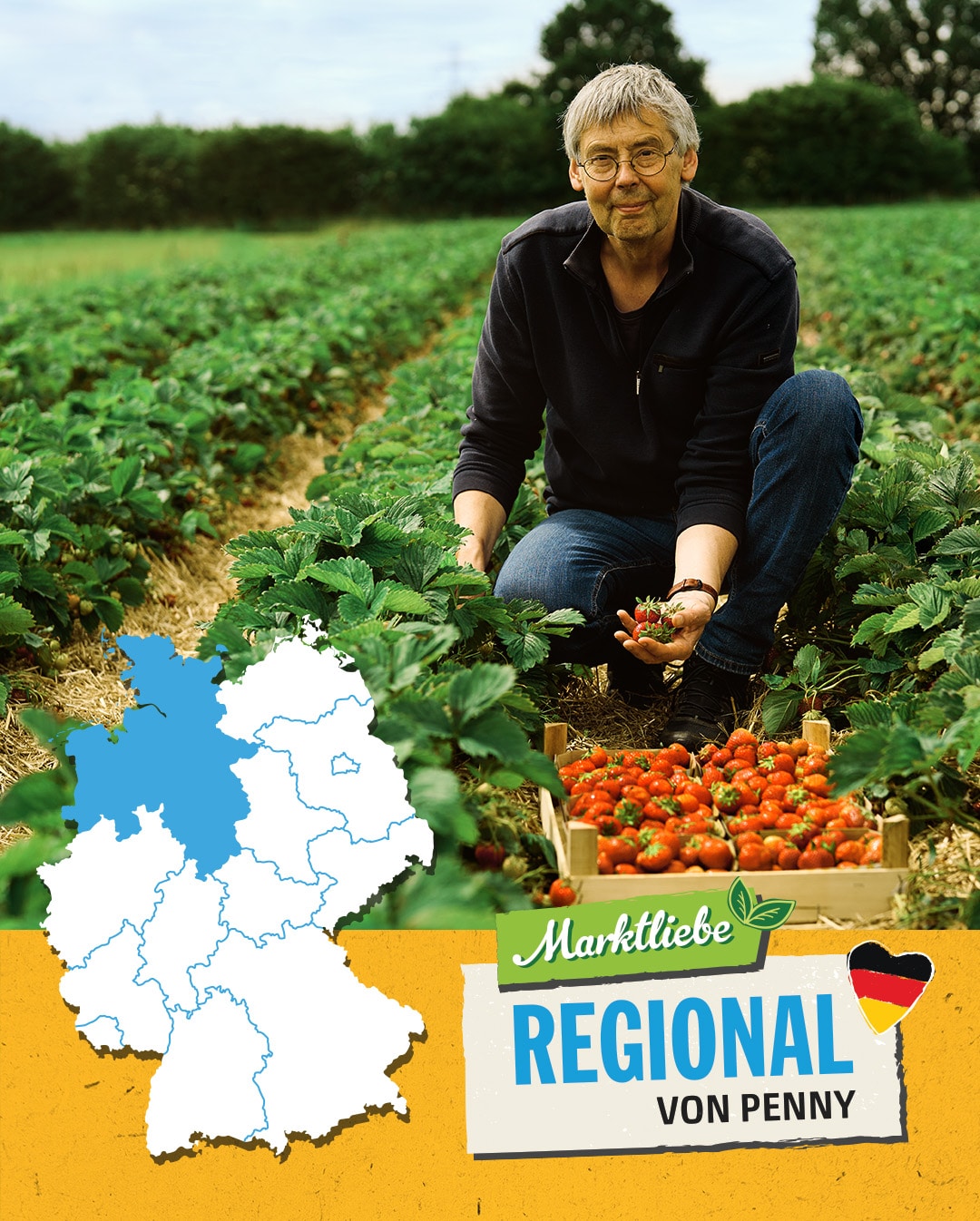 Jochen Putfarken auf seinem Erdbeerhof in Hohenhorn