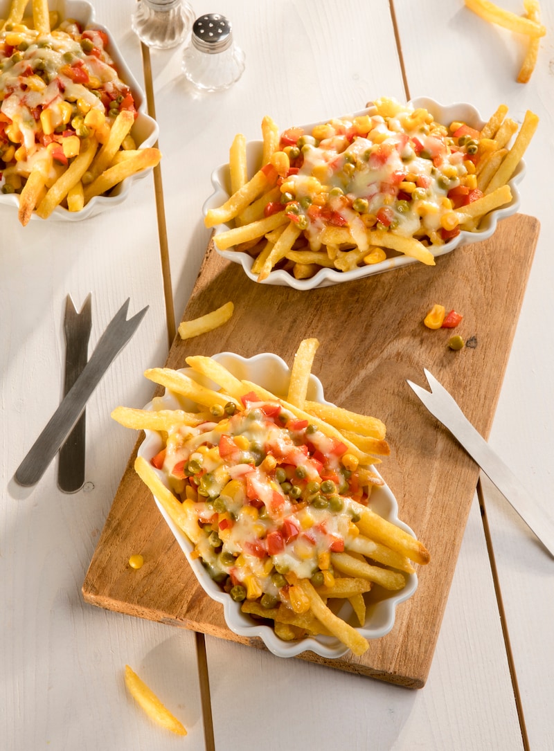 Auf diesem Bild siehst du unsere Überbackenen Chili-Pommes.