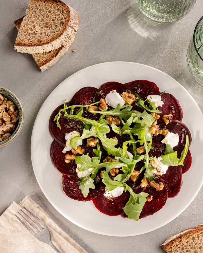 Dieses Bild zeigt das fertige Carpaccio.