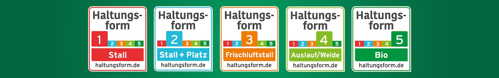 Die vier Stufen der Haltungsform