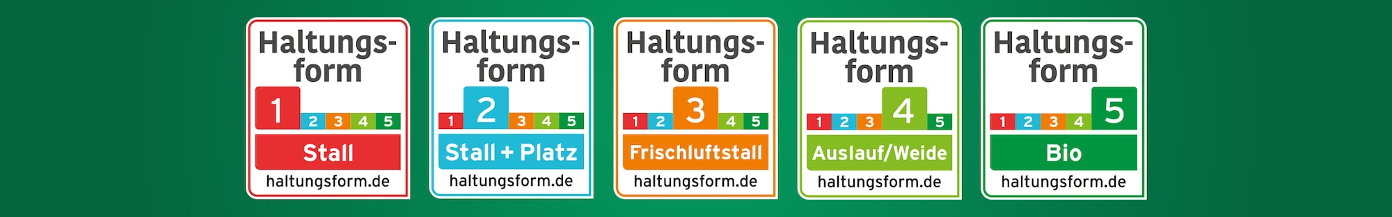 Die vier Stufen der Haltungsform