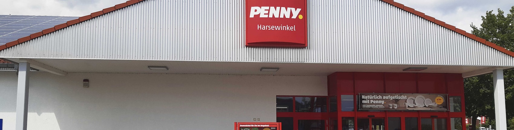 Sie sehen den Eingang vom Penny Markt in Harsewinkel, Ostheide 13