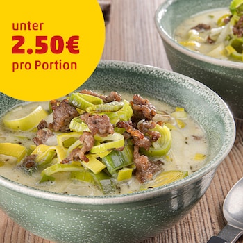 Käse-Lauch-Suppe mit Schmelzkäse