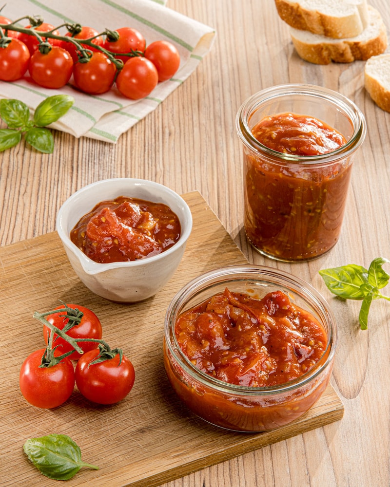 Dieses Bild zeigt den fertigen Tomatendip.
