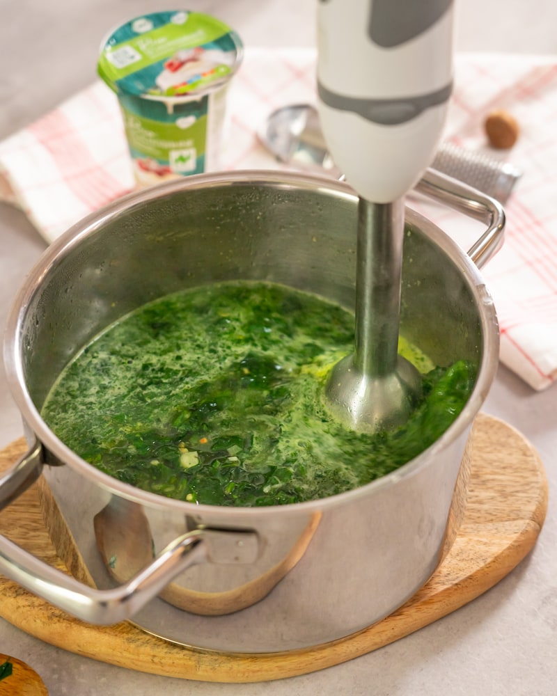 Dieses Bild zeigt wie die Suppe püriert wird.