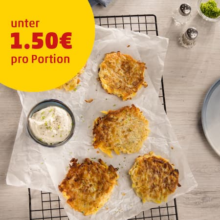 Dieses Bild zeigt unsere Kohlrabi-Puffer.