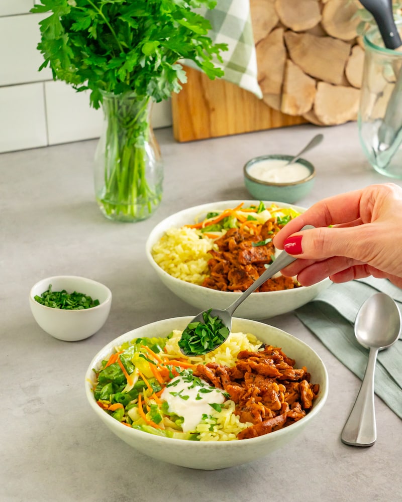 Dieses Bild zeigt wie die Bowl angerichtet wird.