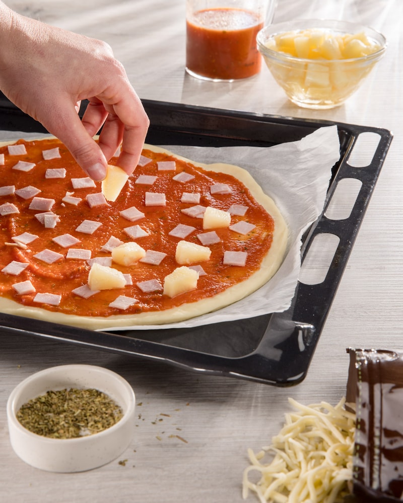 Dieses Bild zeigt unsere Pizza Hawaii.