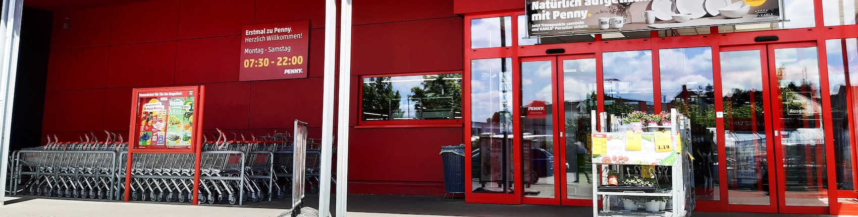 Sie sehen den Eingang vom Penny Markt in Herbrechtingen, Mergelstetter  Str . 18