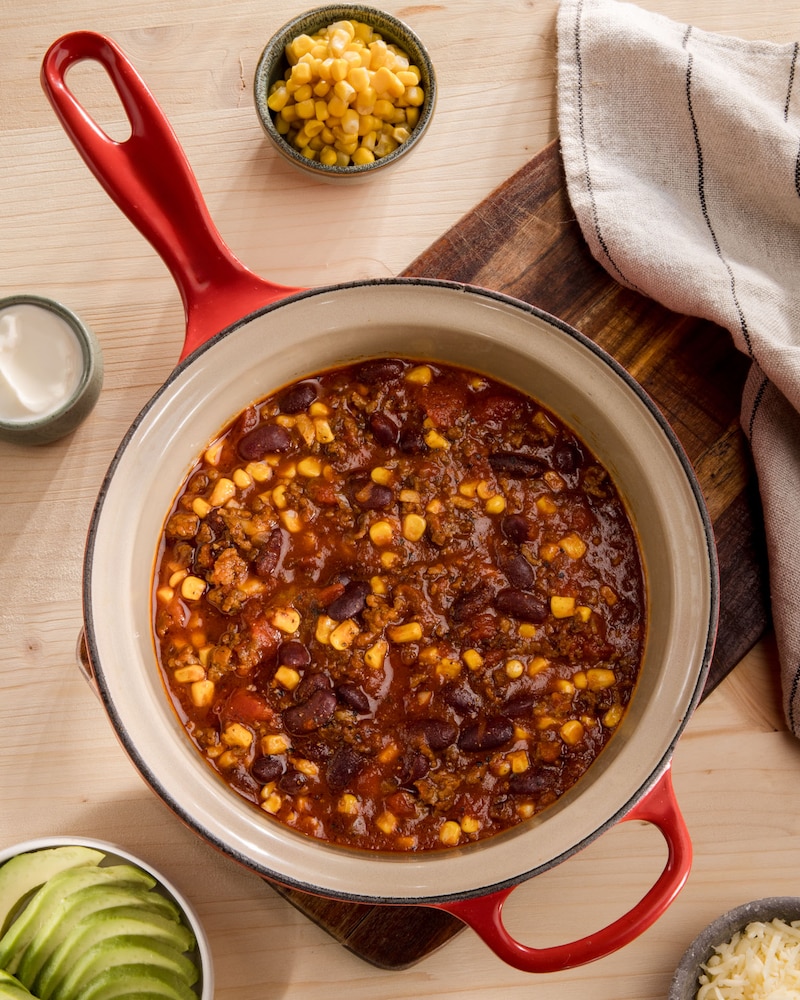 Diese Bild zeigt das fertige Chilli con Carne.