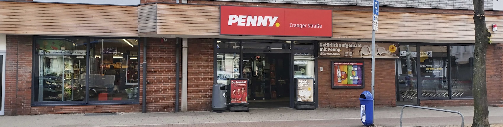 Sie sehen den Eingang vom Penny Markt in Gelsenkirchen, Cranger Str. 283-285