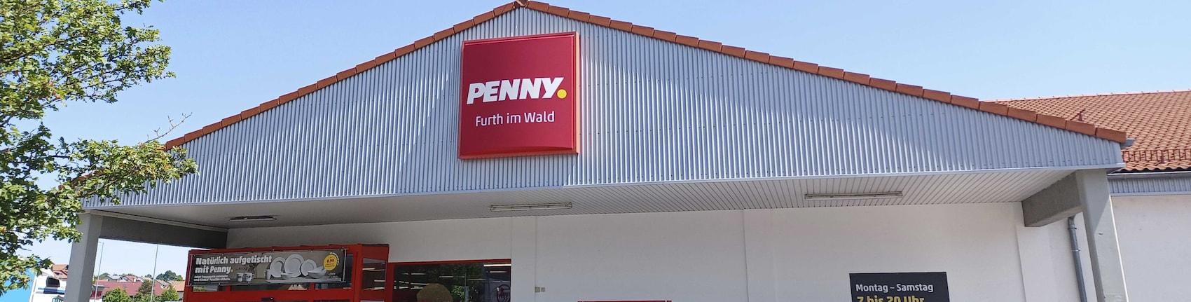 Sie sehen den Eingang vom Penny Markt in Furth Im Wald, Glashuettenweg 25